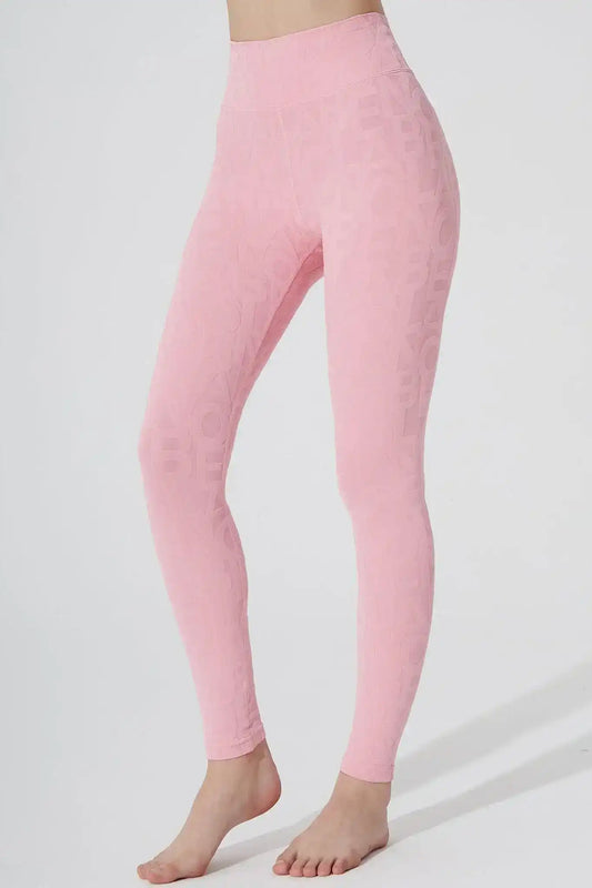 Olaben Classic Déese Fleur Legging 3D in Powder Pink — 3D embossed sculpting fit, hero studio shot