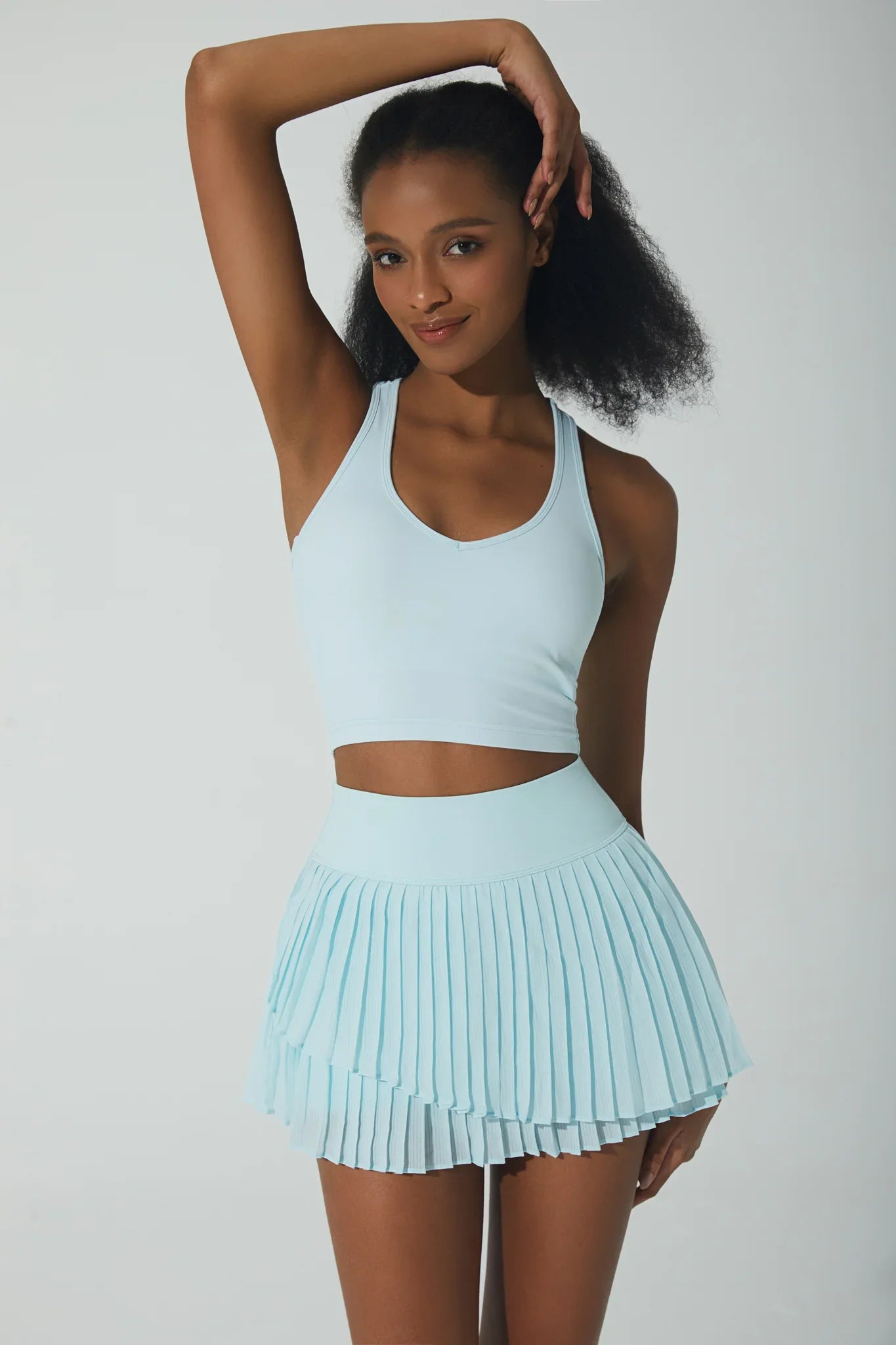 Christina Pleated Skirt - Sky - Olaben - Womens Skirt