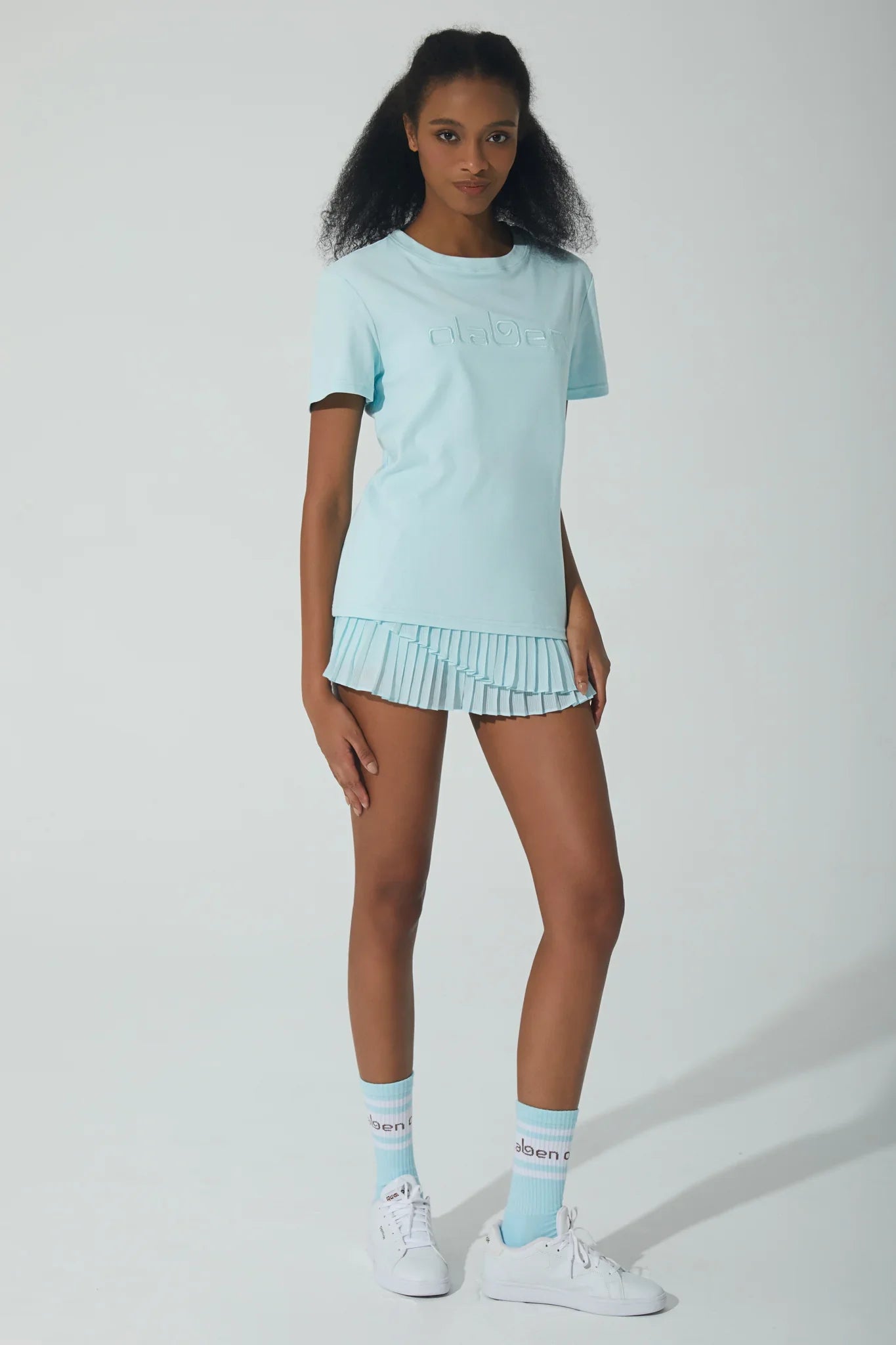 Relaxed Fit Logo T Shirt - Sky - Olaben - Womens Short Sleeve