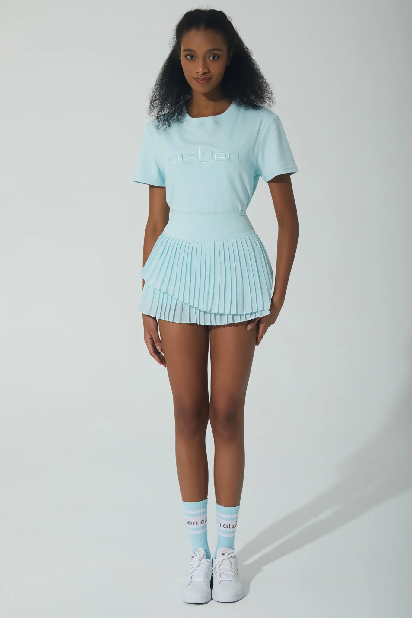 Relaxed Fit Logo T Shirt - Sky - Olaben - Womens Short Sleeve