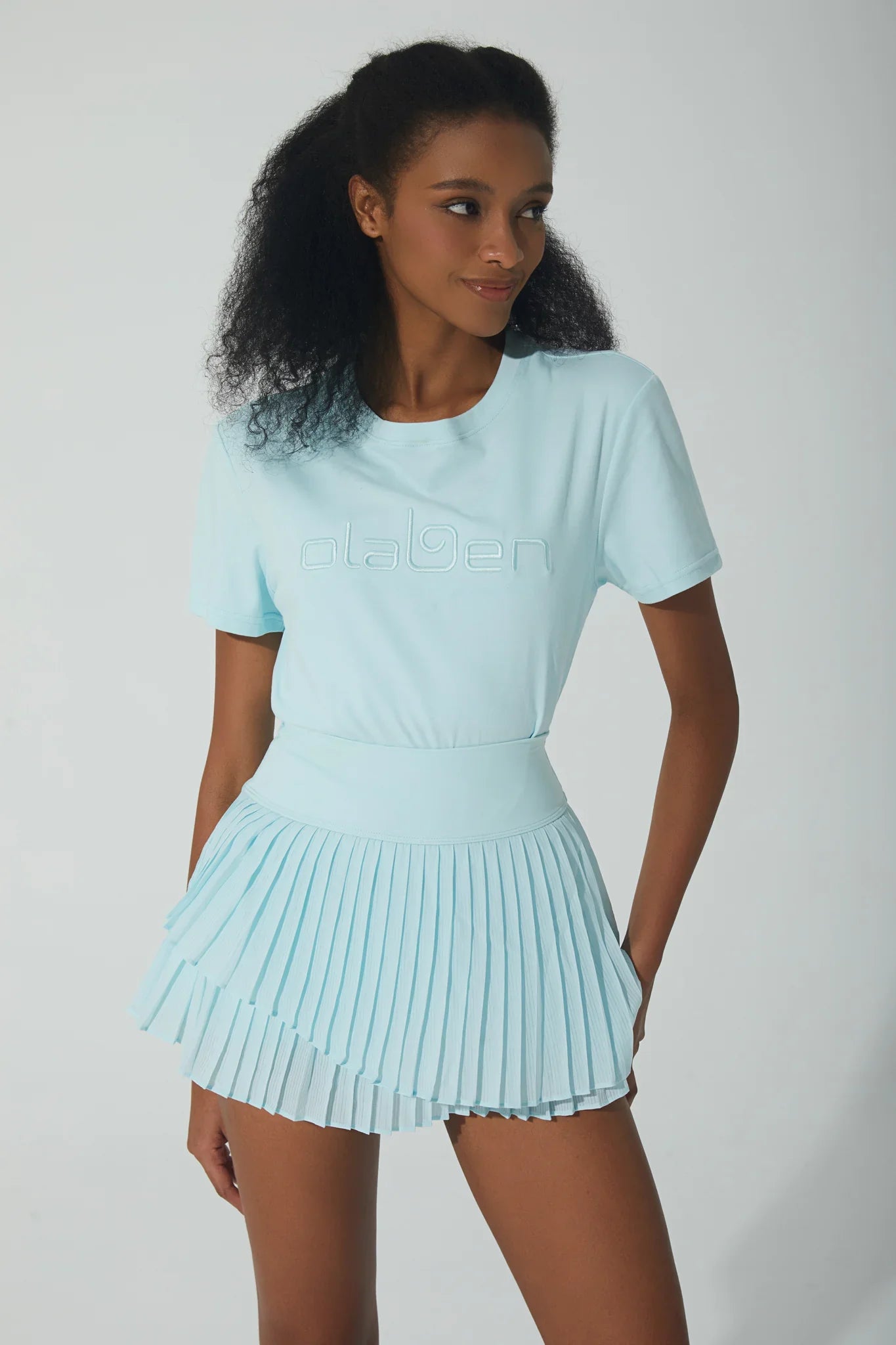 Relaxed Fit Logo T Shirt - Sky - Olaben - Womens Short Sleeve