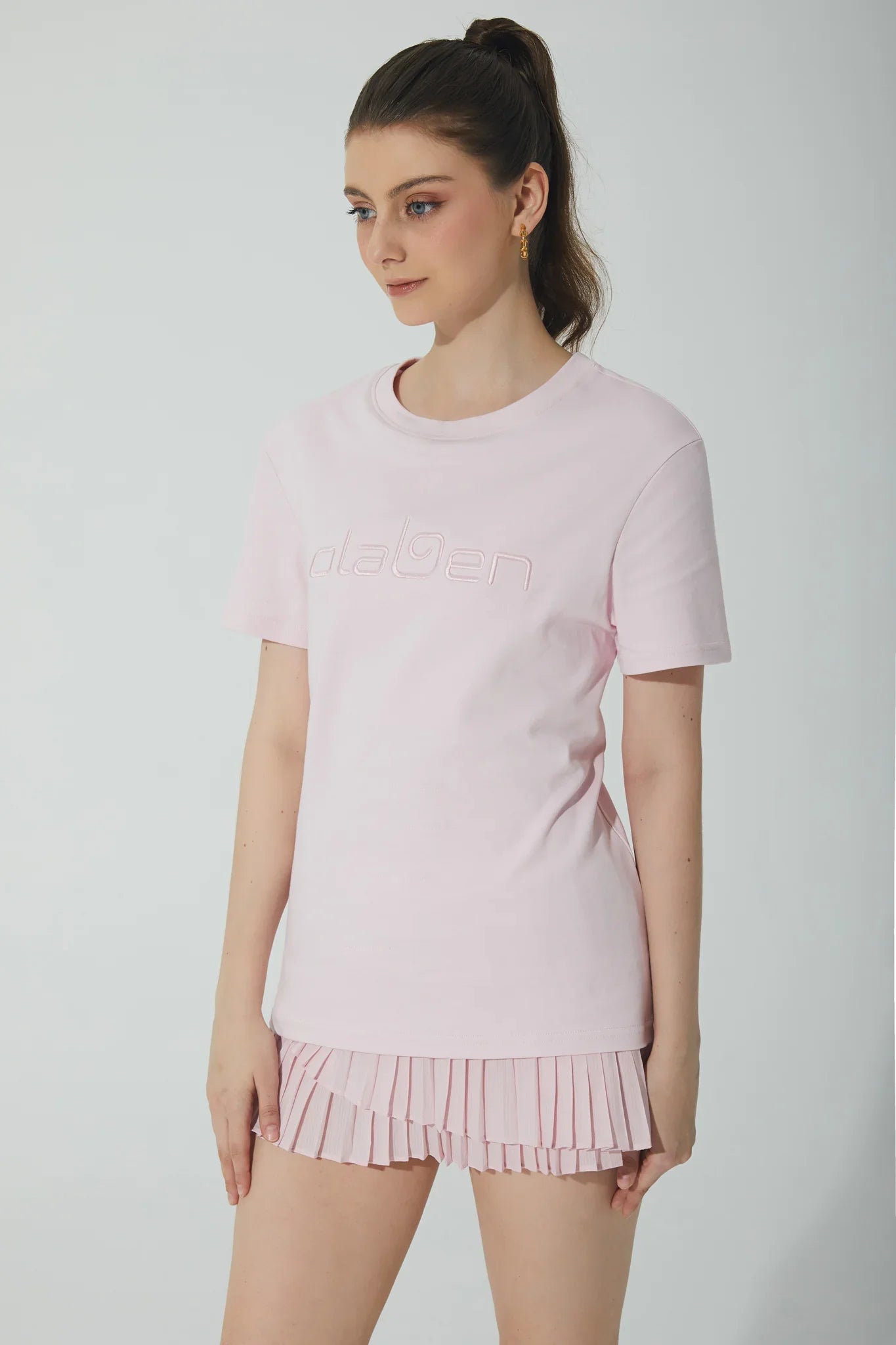Relaxed Fit Logo T Shirt - Blush - Olaben - Womens Short Sleeve