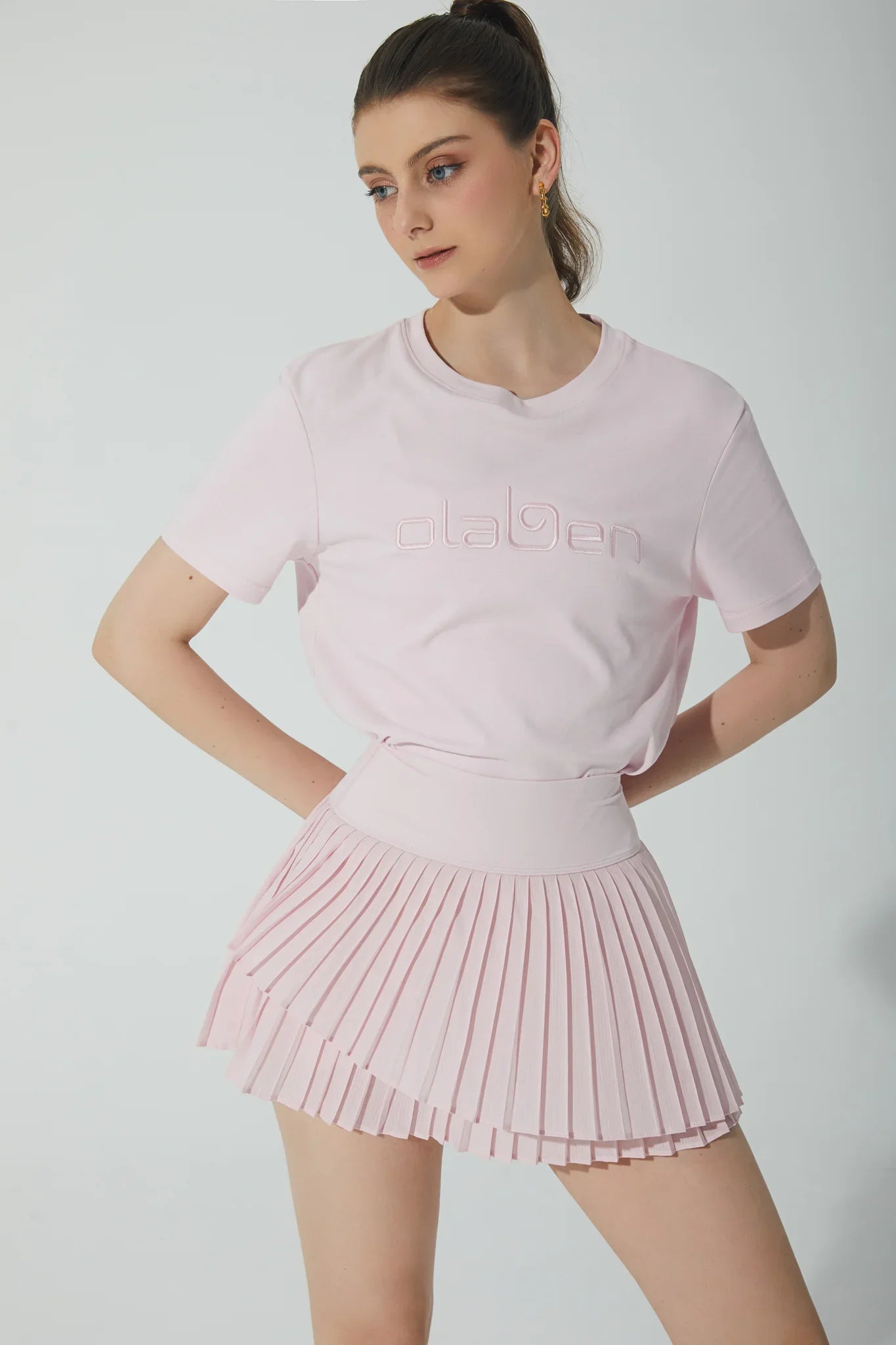 Relaxed Fit Logo T Shirt - Blush - Olaben - Womens Short Sleeve