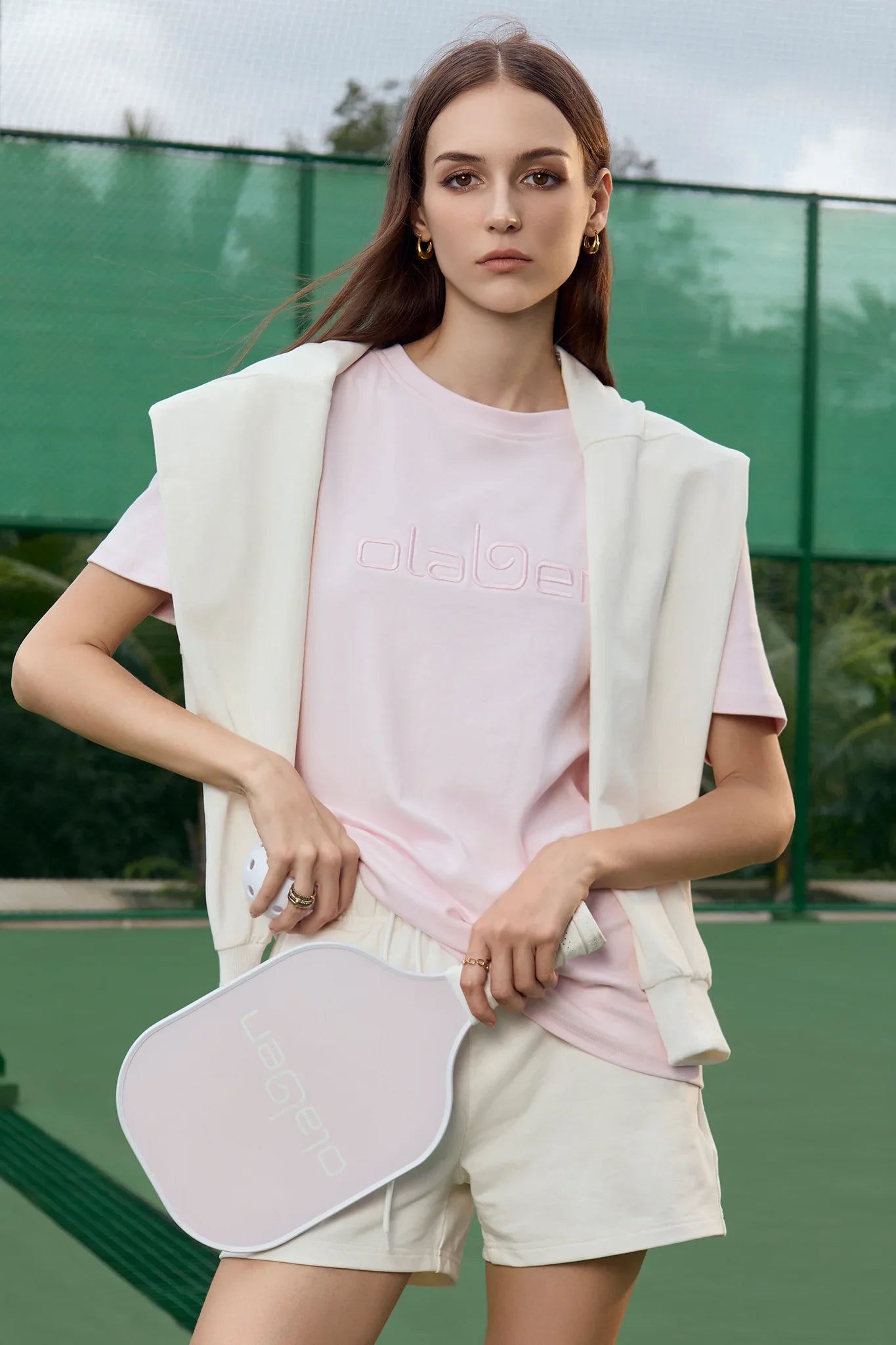 Relaxed Fit Logo T Shirt - Blush - Olaben - Womens Short Sleeve