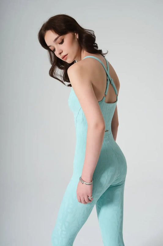 Classic Risha 3D Jumpsuit - Aqua Green - Olaben