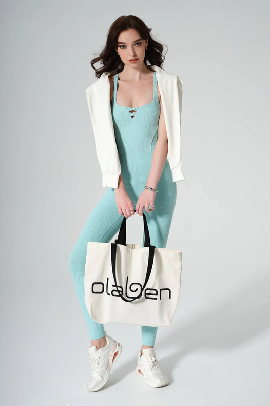 Olaben Multi Strap Canvas Tote Bag - White - Olaben - Bags