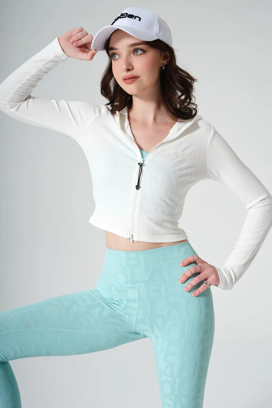 Lorraine Ribbed Jacket - White - Olaben