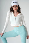 Lorraine Ribbed Jacket - White - Olaben - Womens Jacket