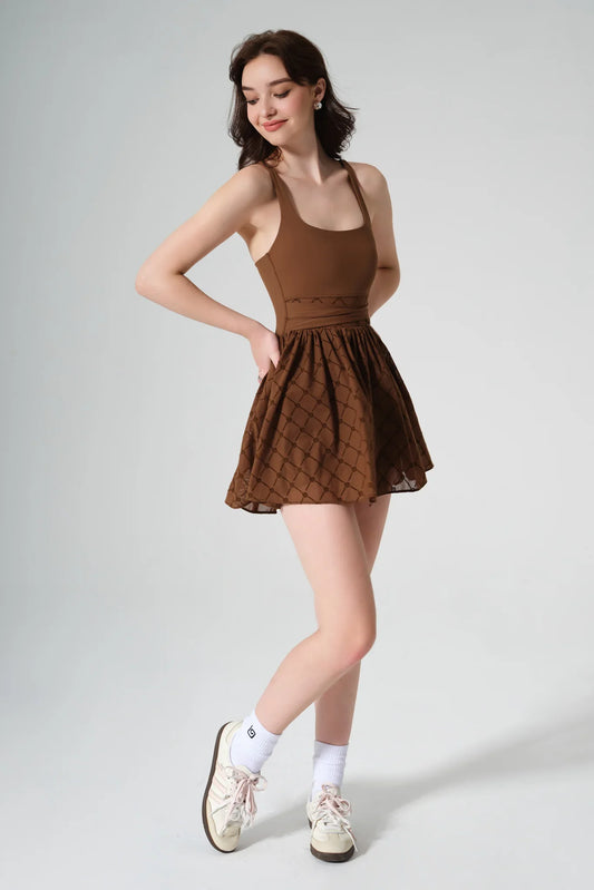 Salana Monogram Dress - Gingerbread - Olaben - Womens Dress
