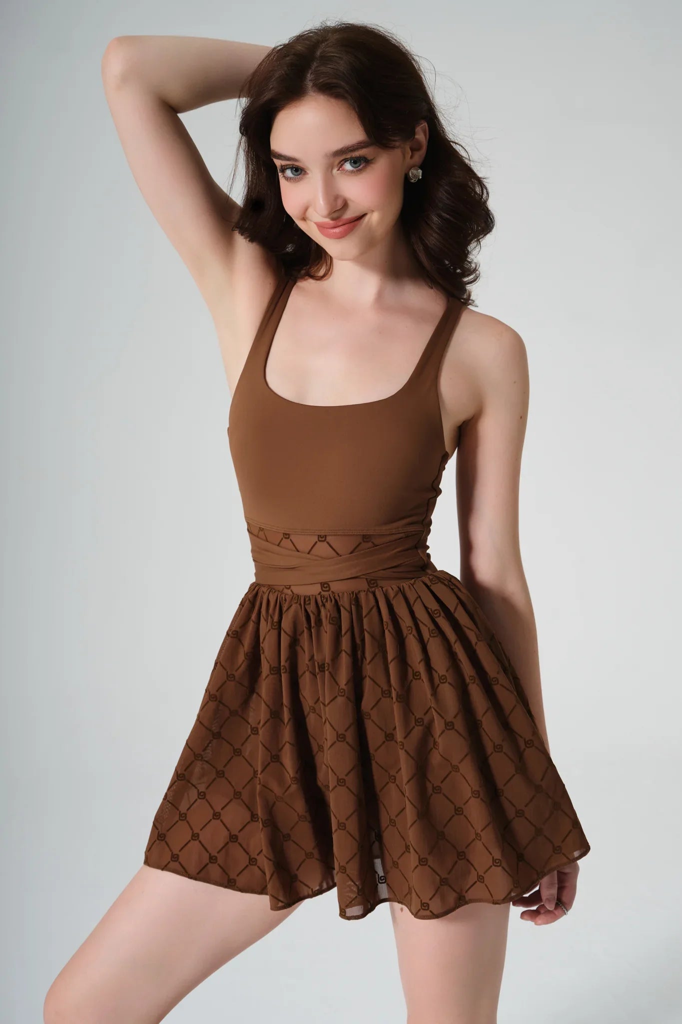Salana Monogram Dress - Gingerbread - Olaben - Womens Dress