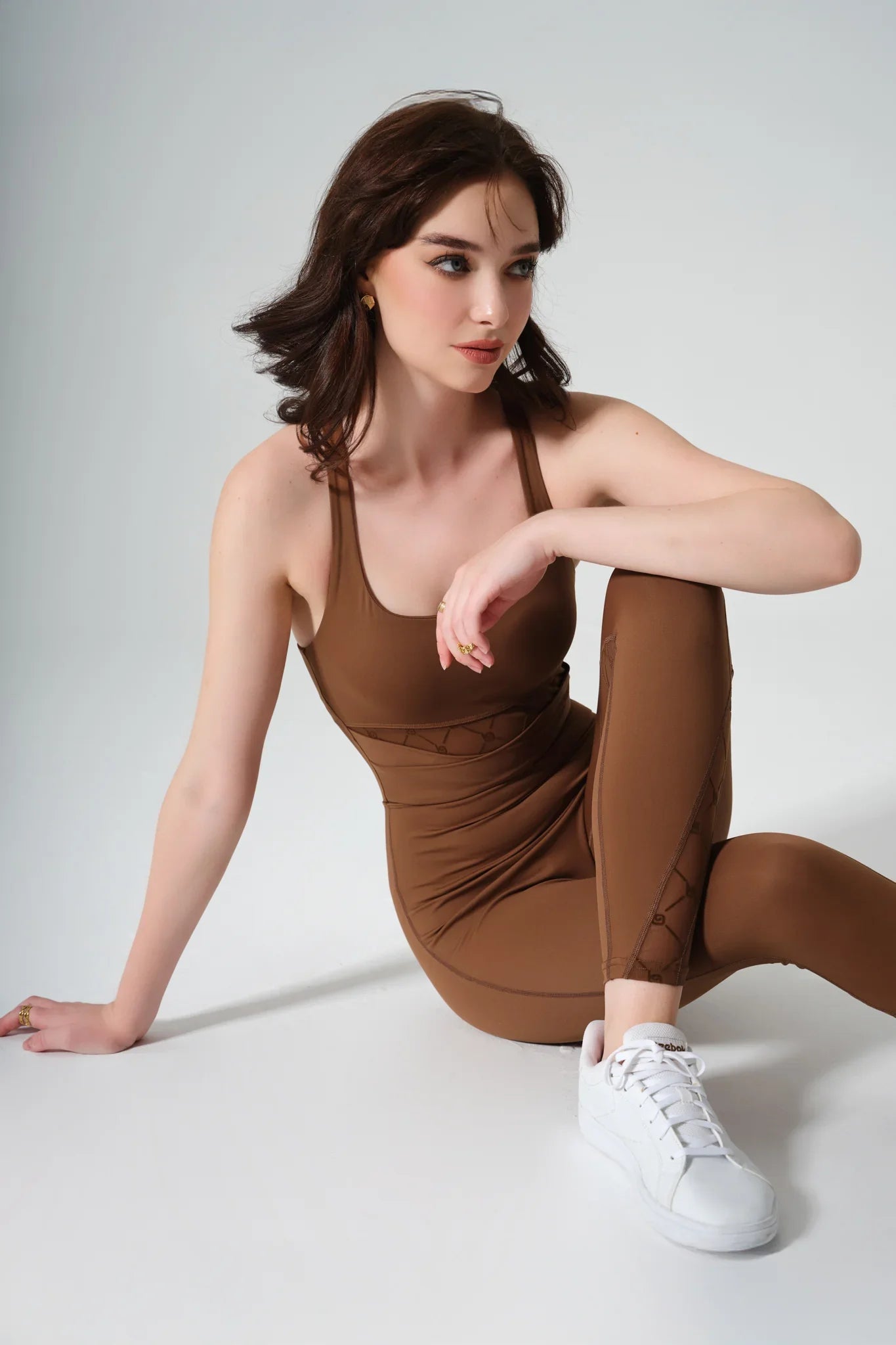 Pristine Monogram Jumpsuit - Gingerbread - Olaben - Womens Jumpsuit