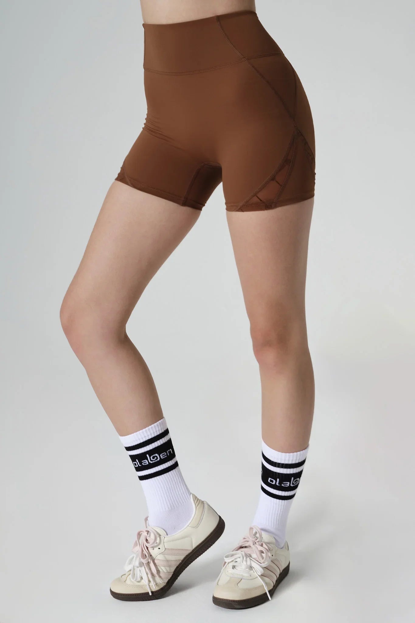Silas Monogram Shorts - Gingerbread - Olaben - Womens Shorts