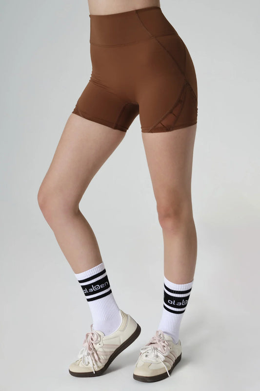 Silas Monogram Shorts - Gingerbread - Olaben - Womens Shorts