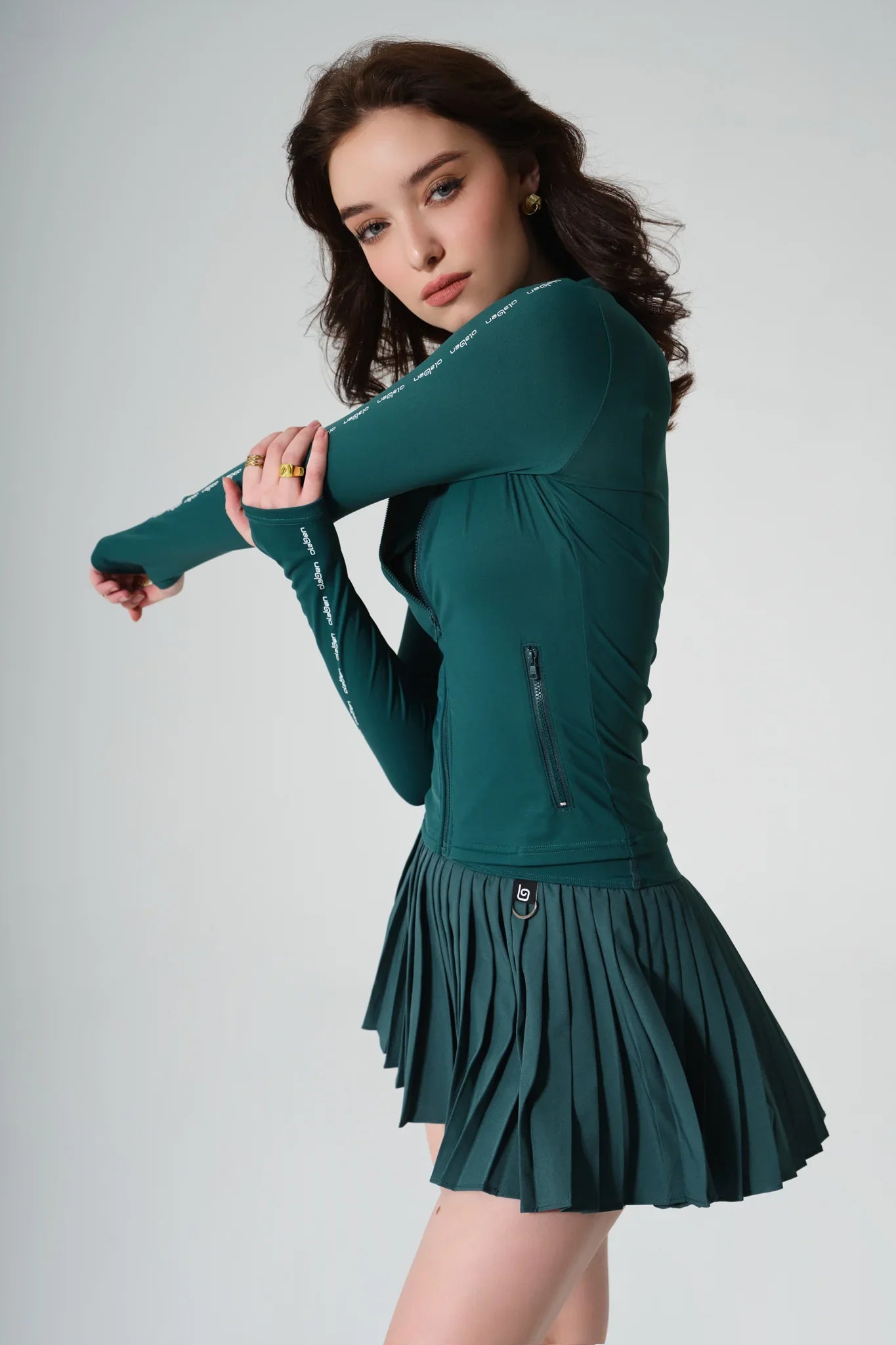 Birgit Pleated Skirt - Midnight Green - Olaben - Womens Skirt