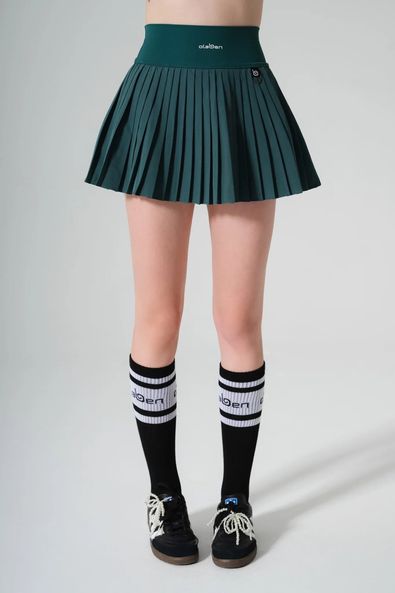 Birgit Pleated Skirt - Midnight Green - Olaben - Womens Skirt