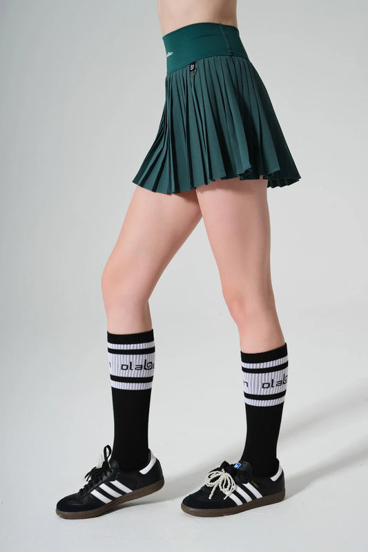 Birgit Pleated Skirt - Midnight Green - Olaben - Womens Skirt
