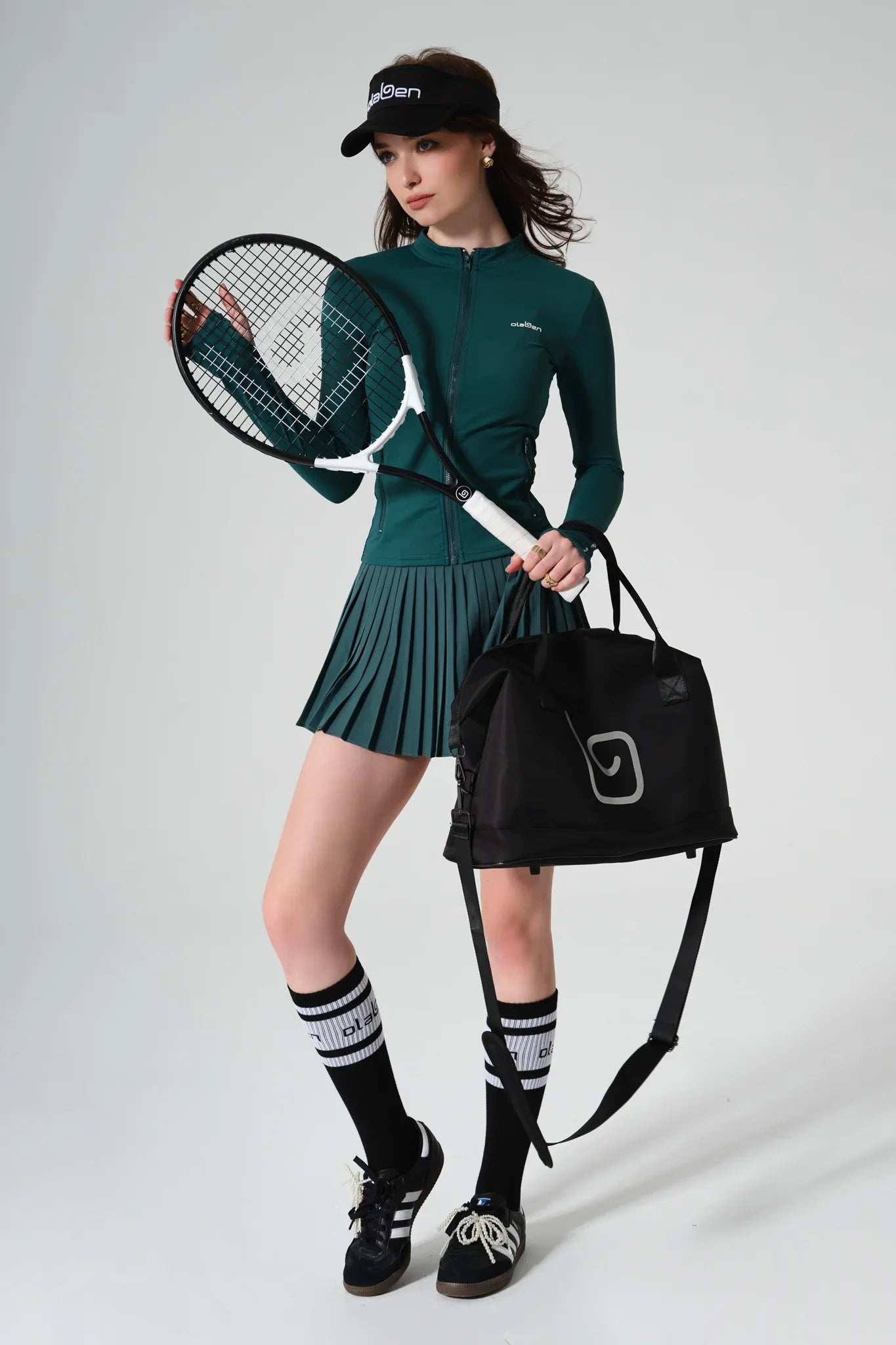 Birgit Pleated Skirt - Midnight Green - Olaben - Womens Skirt