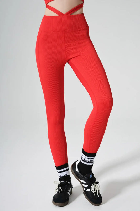 Esther Bra & Selah High Waist Leggings - Savvy Red - Olaben