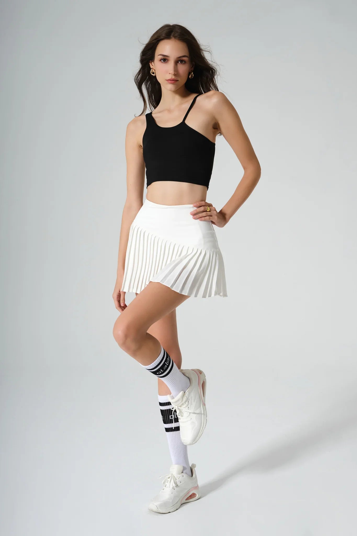 Dahlia Pleated Skirt - White - Olaben - Womens Skirt