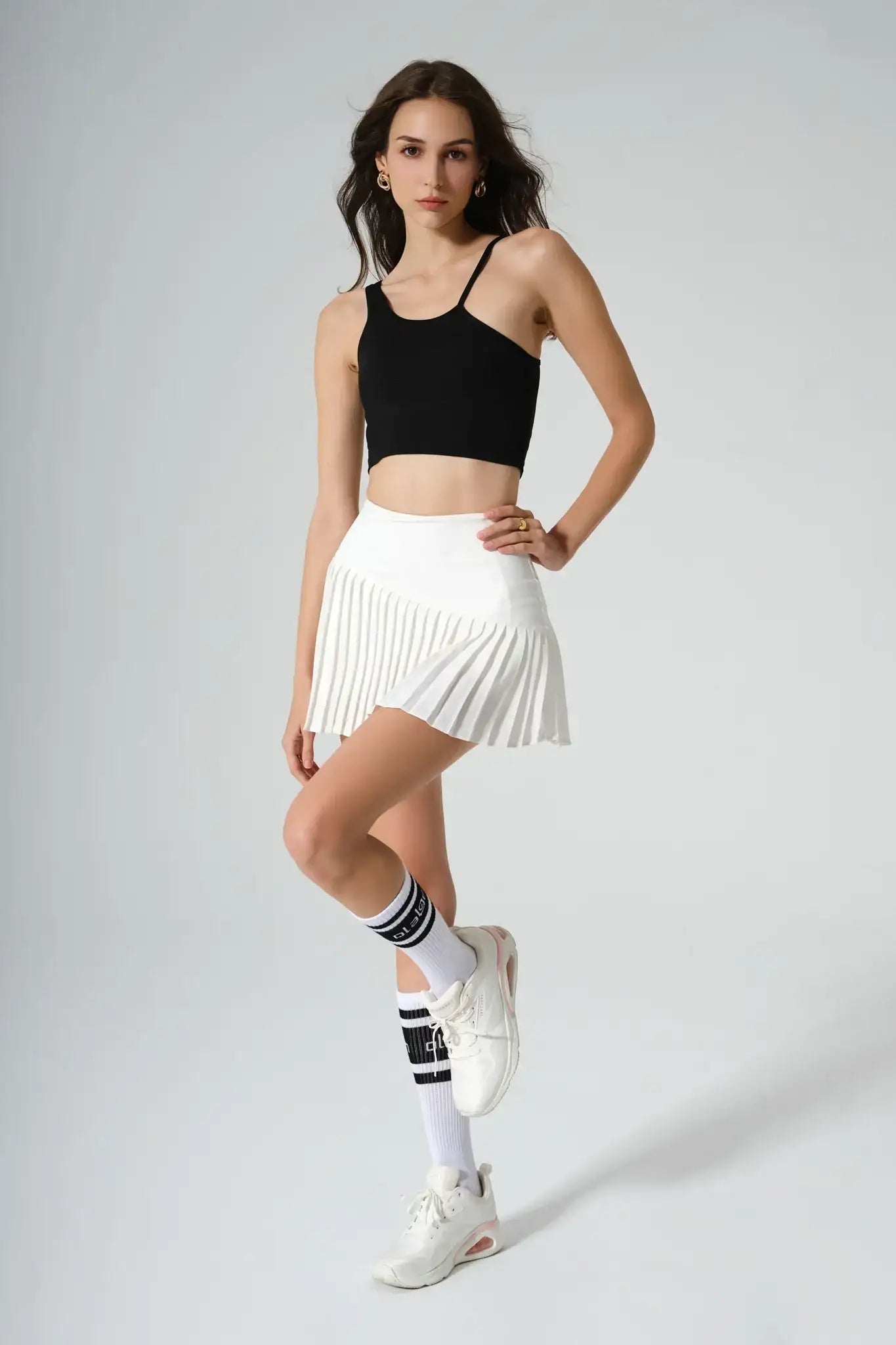 Dahlia Pleated Skirt - White - Olaben