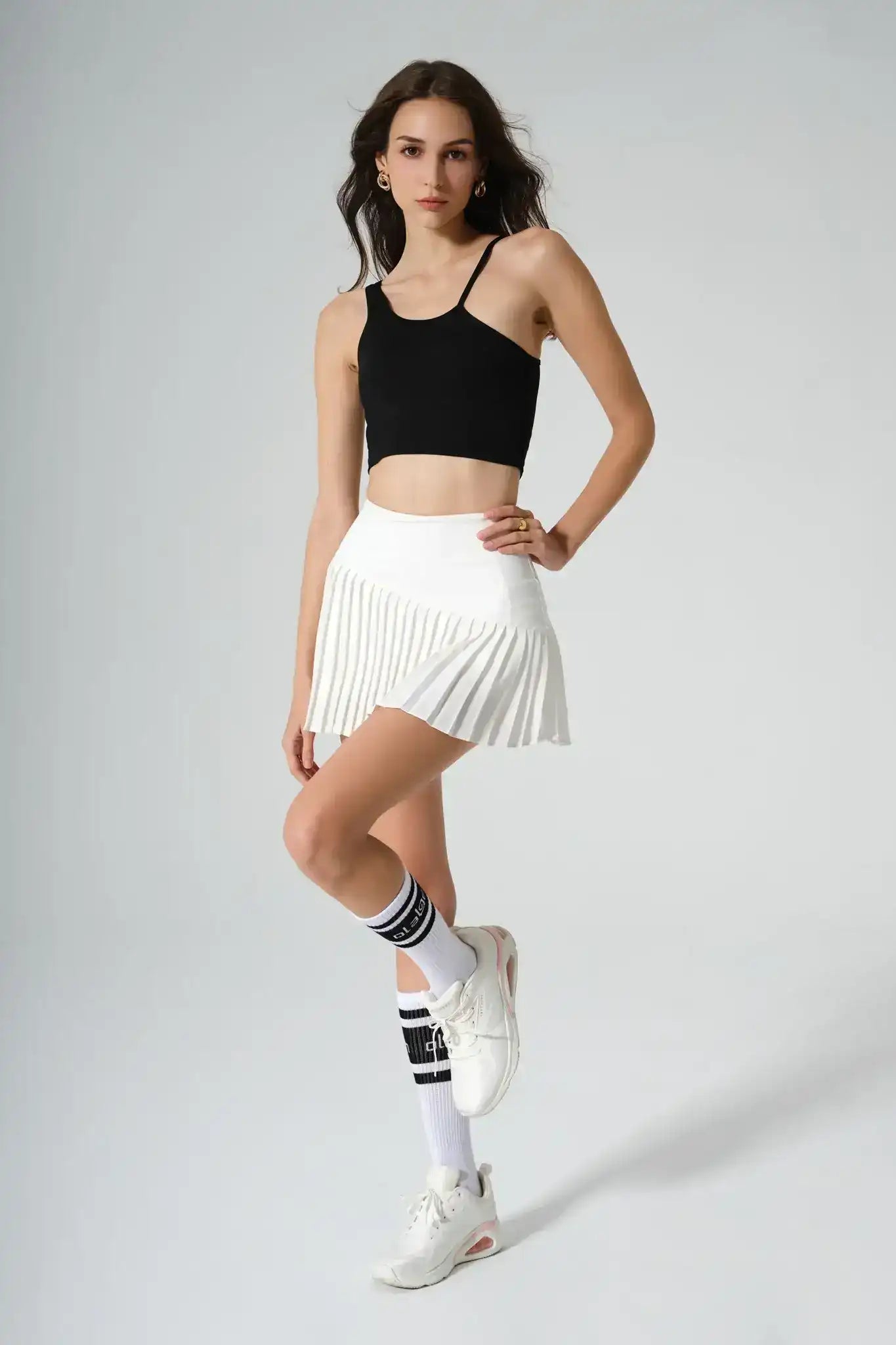 Dahlia Pleated Skirt - White - Olaben