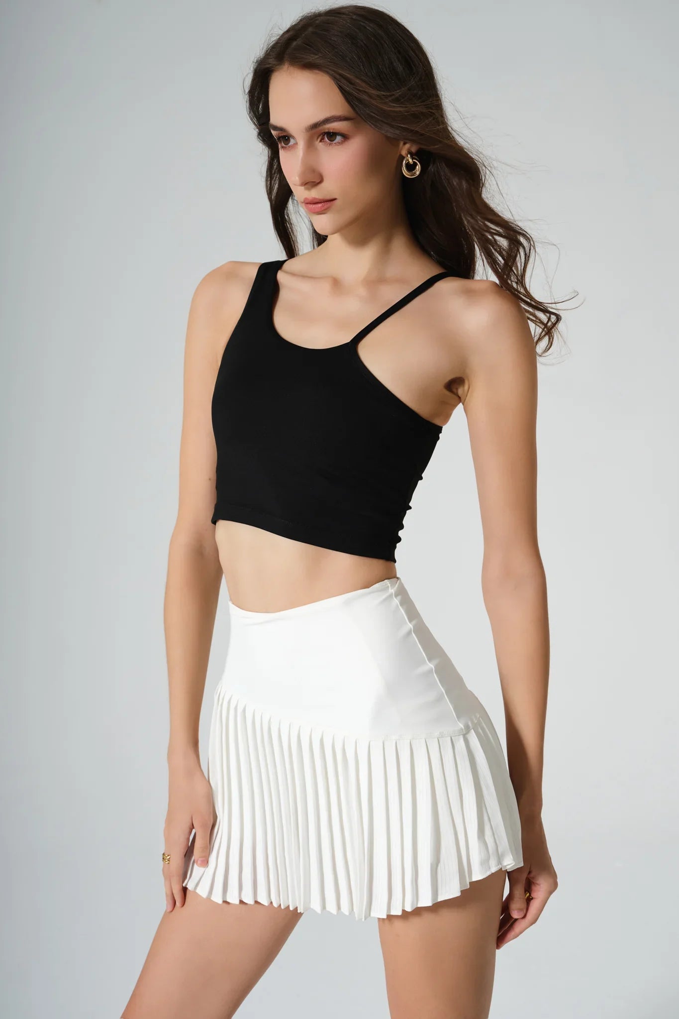 Dahlia Pleated Skirt - White - Olaben - Womens Skirt