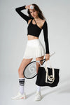 Dahlia Pleated Skirt - White - Olaben - Womens Skirt
