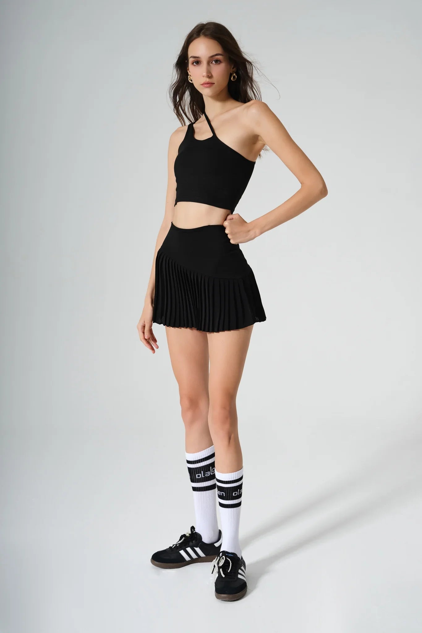 Dahlia Pleated Skirt - Black - Olaben - Womens Skirt