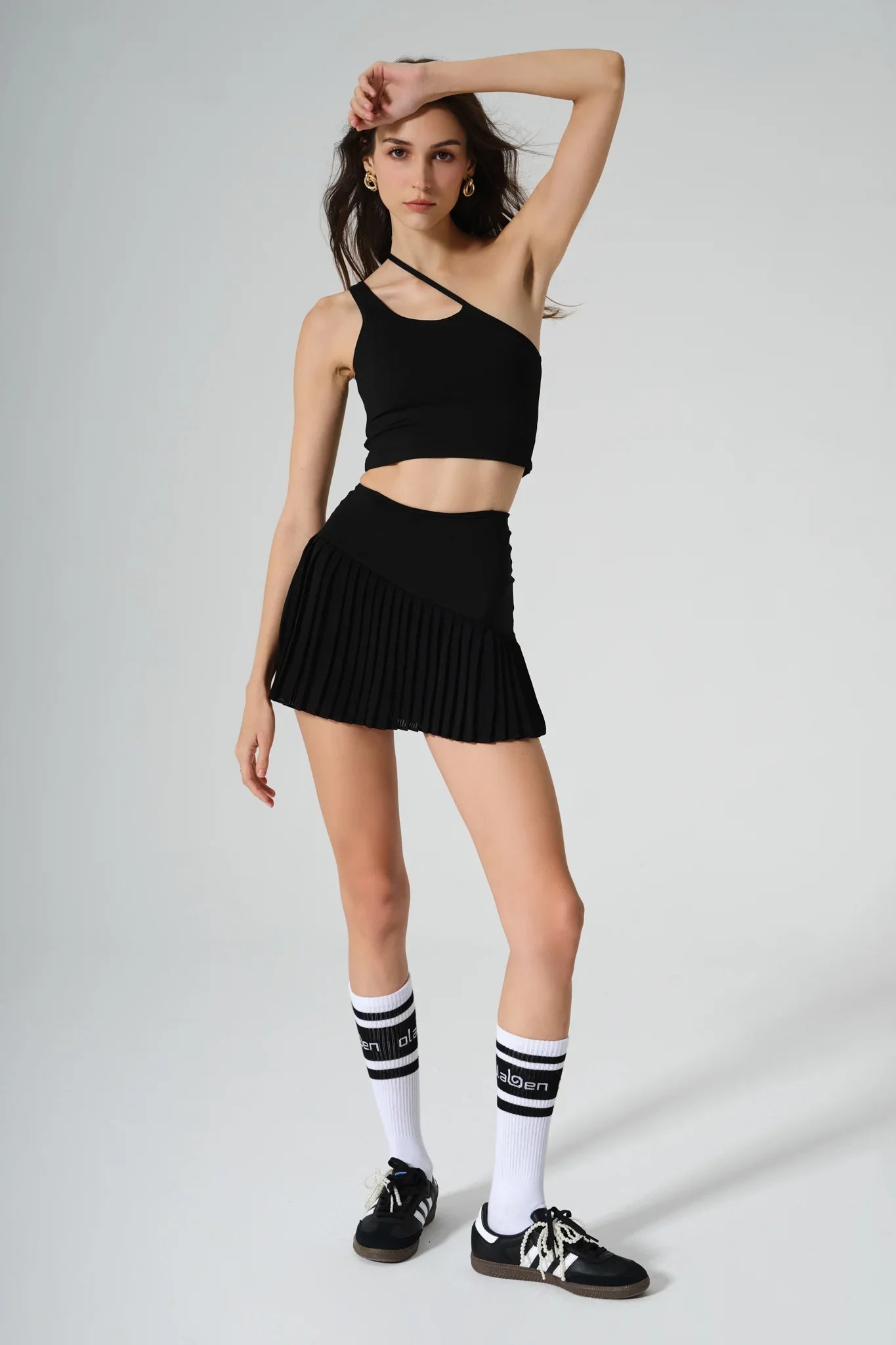 Dahlia Pleated Skirt - Black - Olaben - Womens Skirt