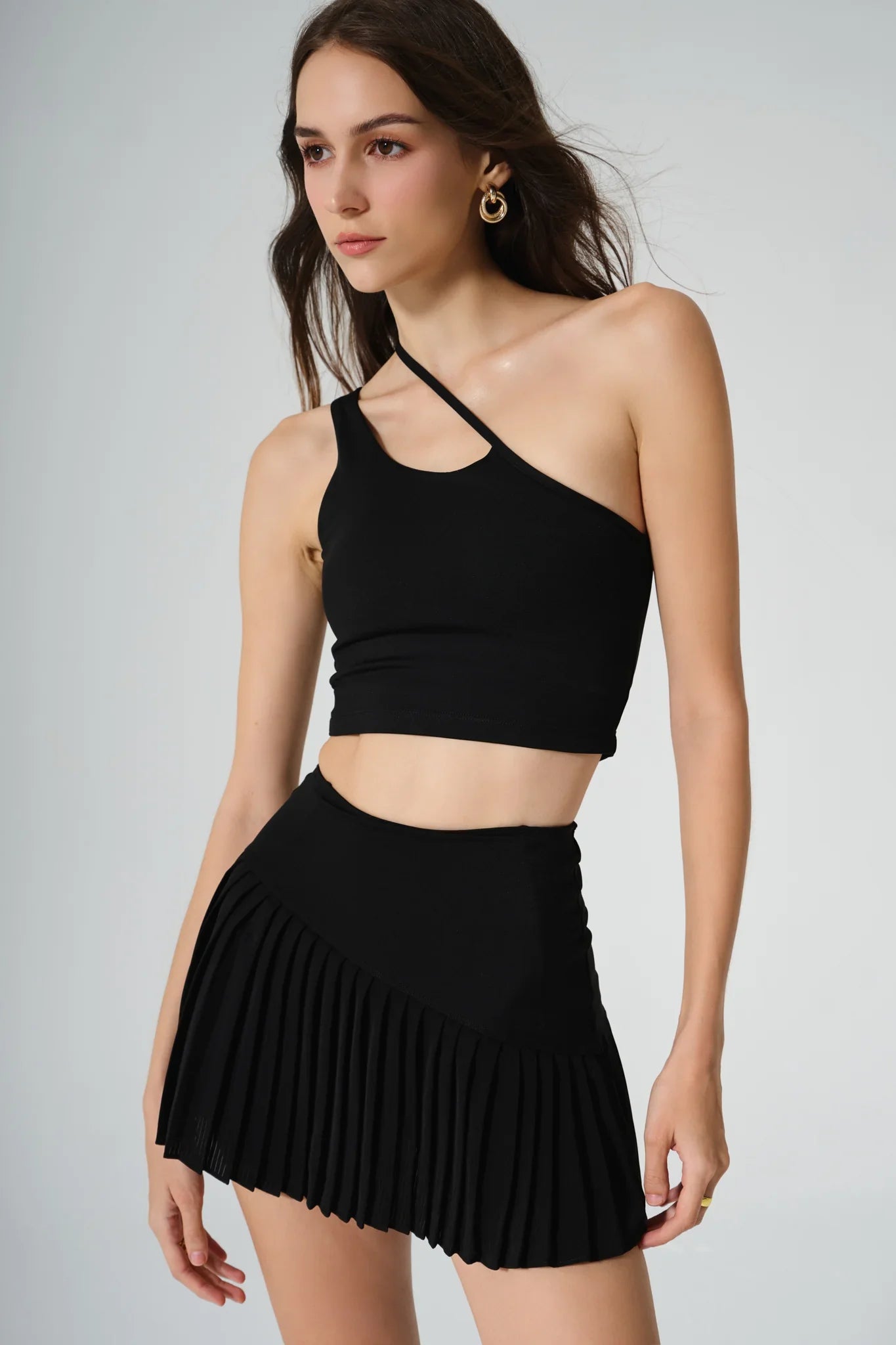 Dahlia Pleated Skirt - Black - Olaben - Womens Skirt