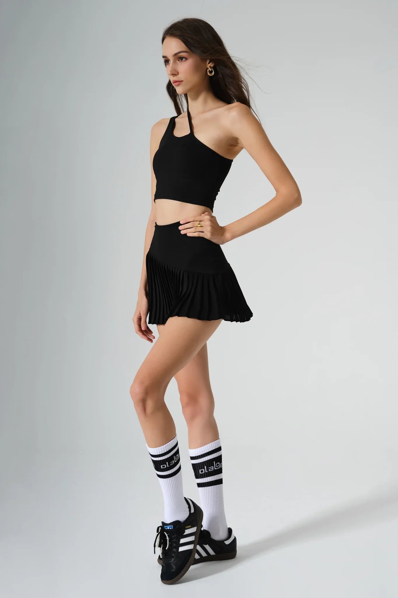 Dahlia Pleated Skirt - Black - Olaben - Womens Skirt