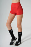 Esmeray High Waist Ribbed Short - Savvy Red - Olaben - Womens Shorts