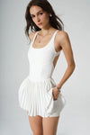 Active Open Back Pleated Dress - White - Olaben - Womens Dress