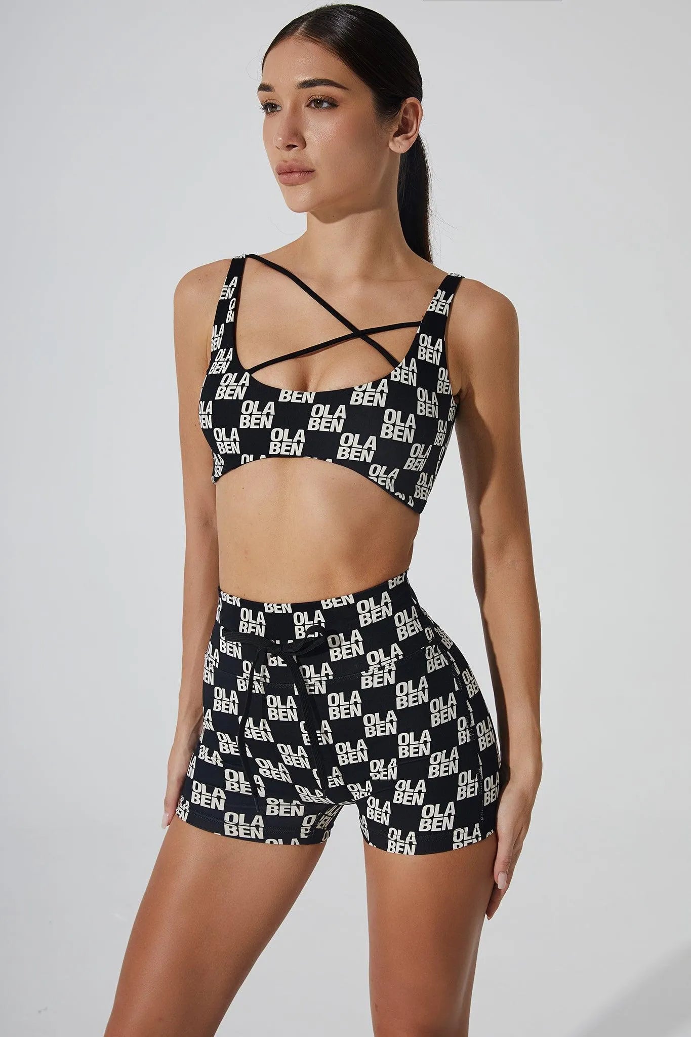 Aevia Monogram Short 4" - Monogram Black - Olaben - Womens Shorts