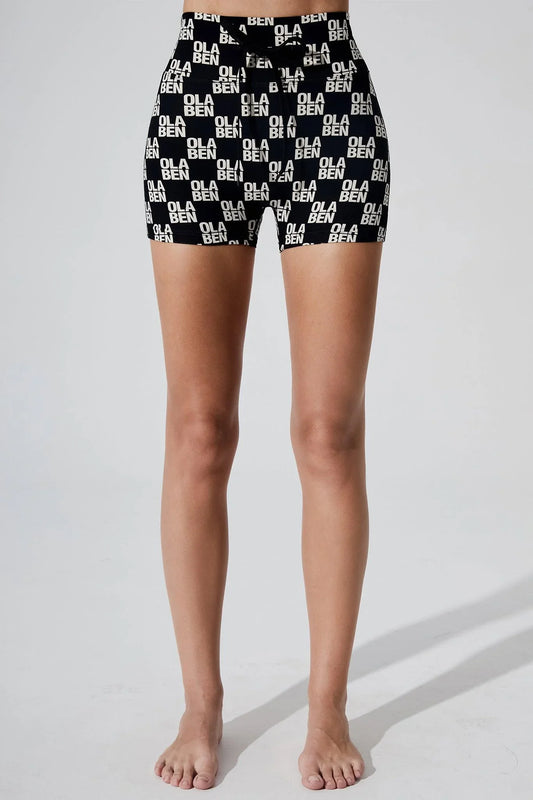 Aevia Monogram Short 4" - Monogram Black - Olaben - Womens Shorts