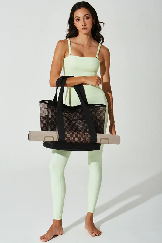 Monogram Sheer Tote Bag - Monogram Brown - Olaben