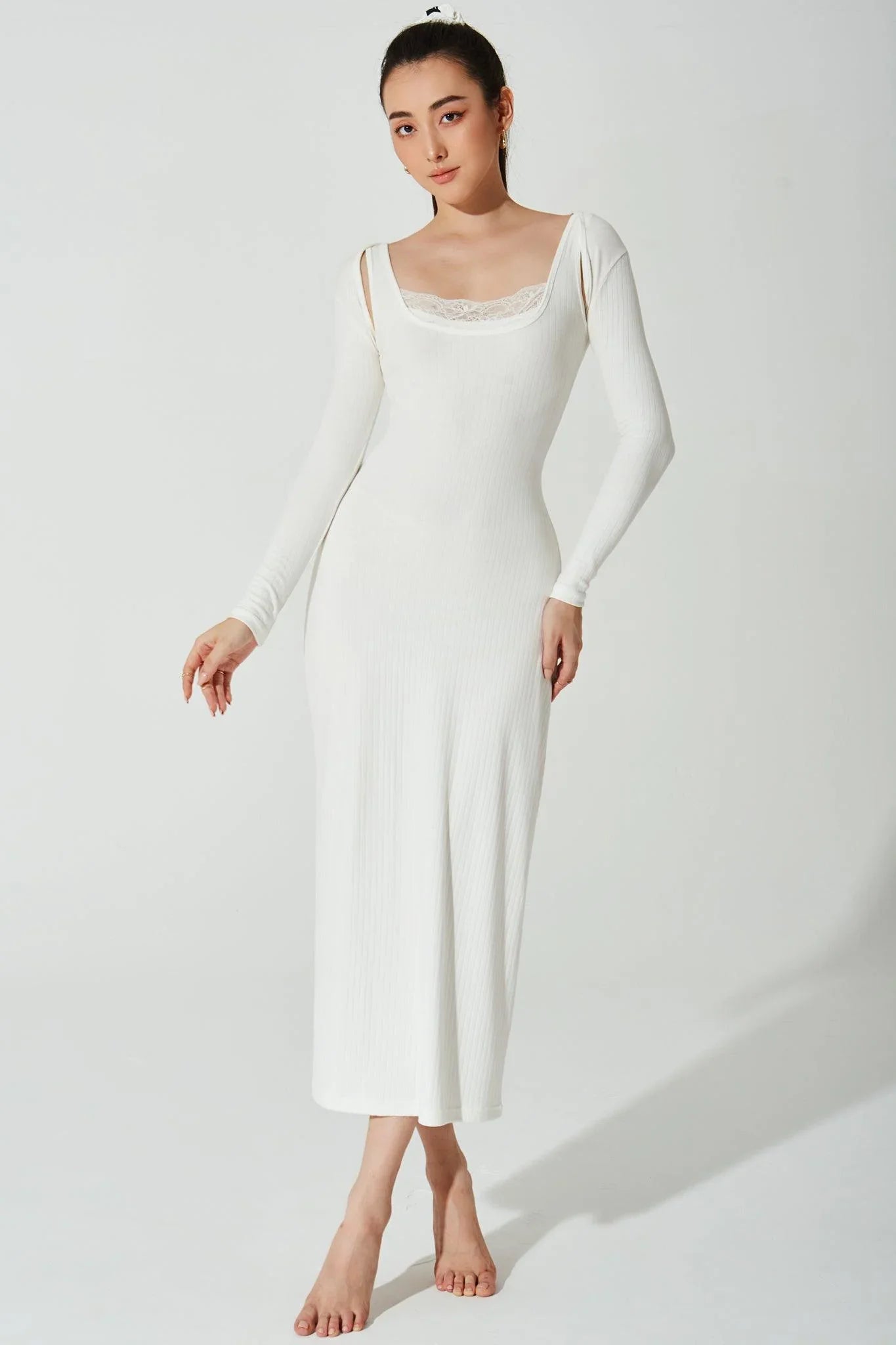 Classic Bolero Crop - White - Olaben - Womens Long Sleeve