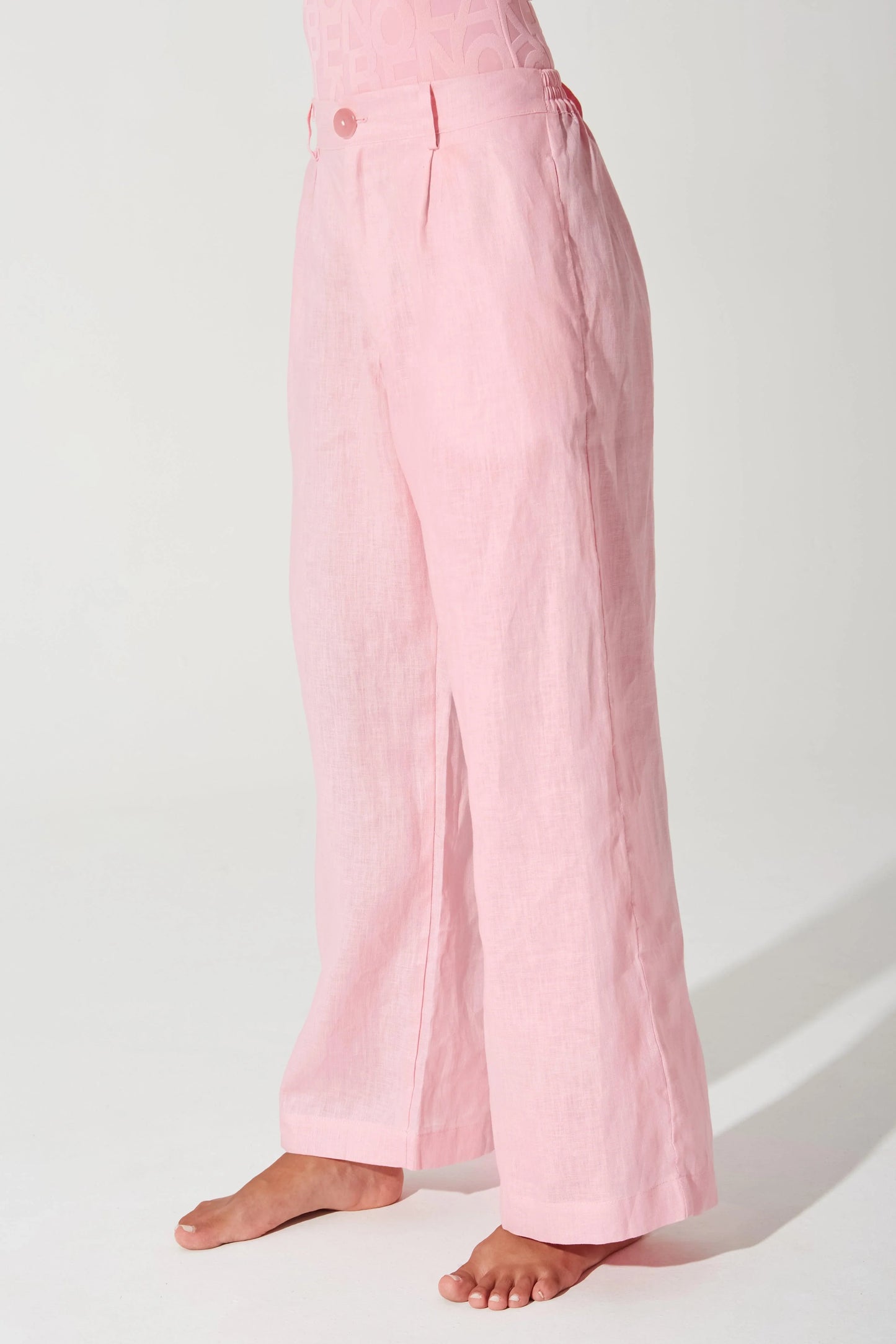 Belle Linen Pant - Powder Pink - Olaben - Womens Sweatpants