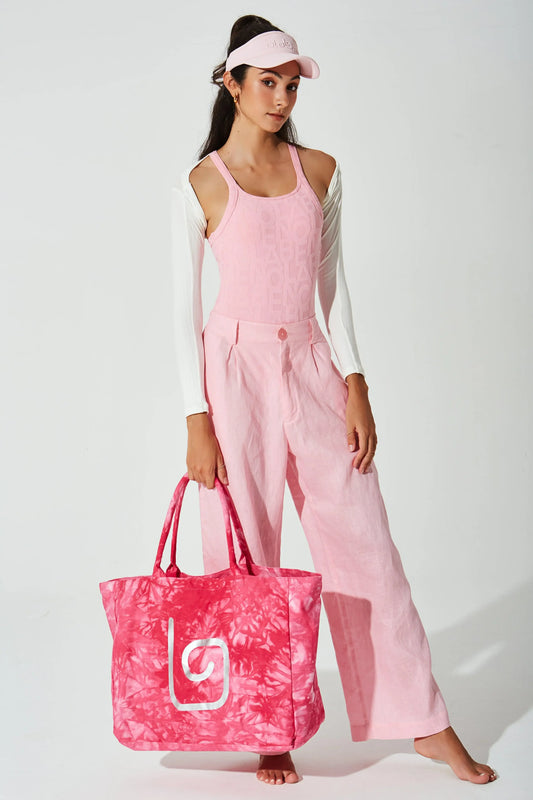 Belle Linen Pant - Powder Pink - Olaben