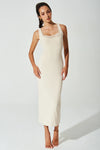 Mina Ribbed Dress - Cream - Olaben - Womens Dress