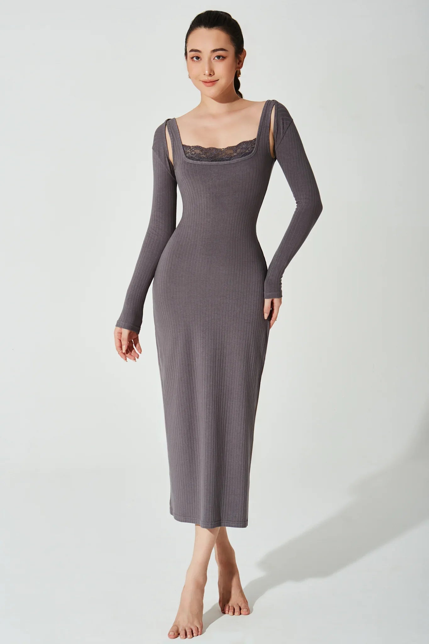 Classic Bolero Crop - Graphite - Olaben - Womens Long Sleeve