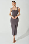 Mina Ribbed Dress - Graphite - Olaben - Womens Dress