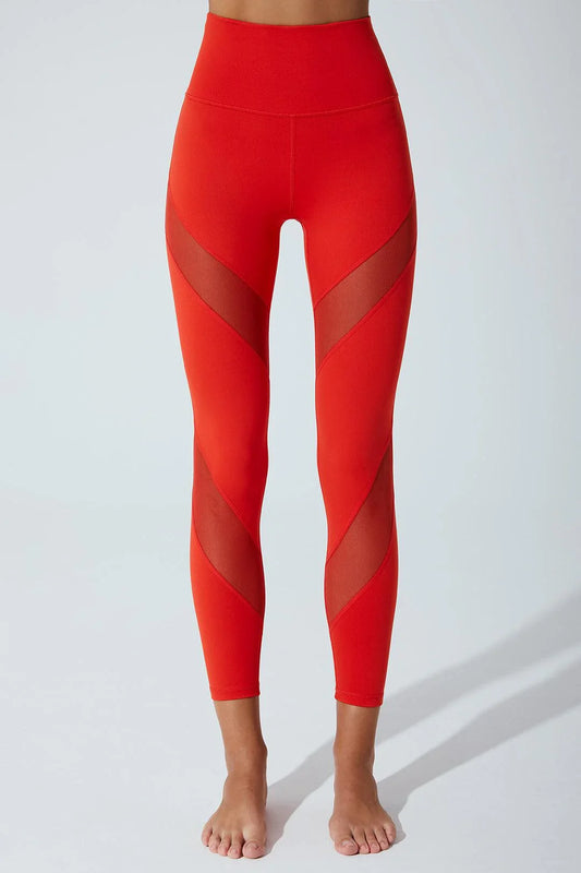 7/8 Luziana B'Mesh Legging - Red - Olaben - Womens Leggings