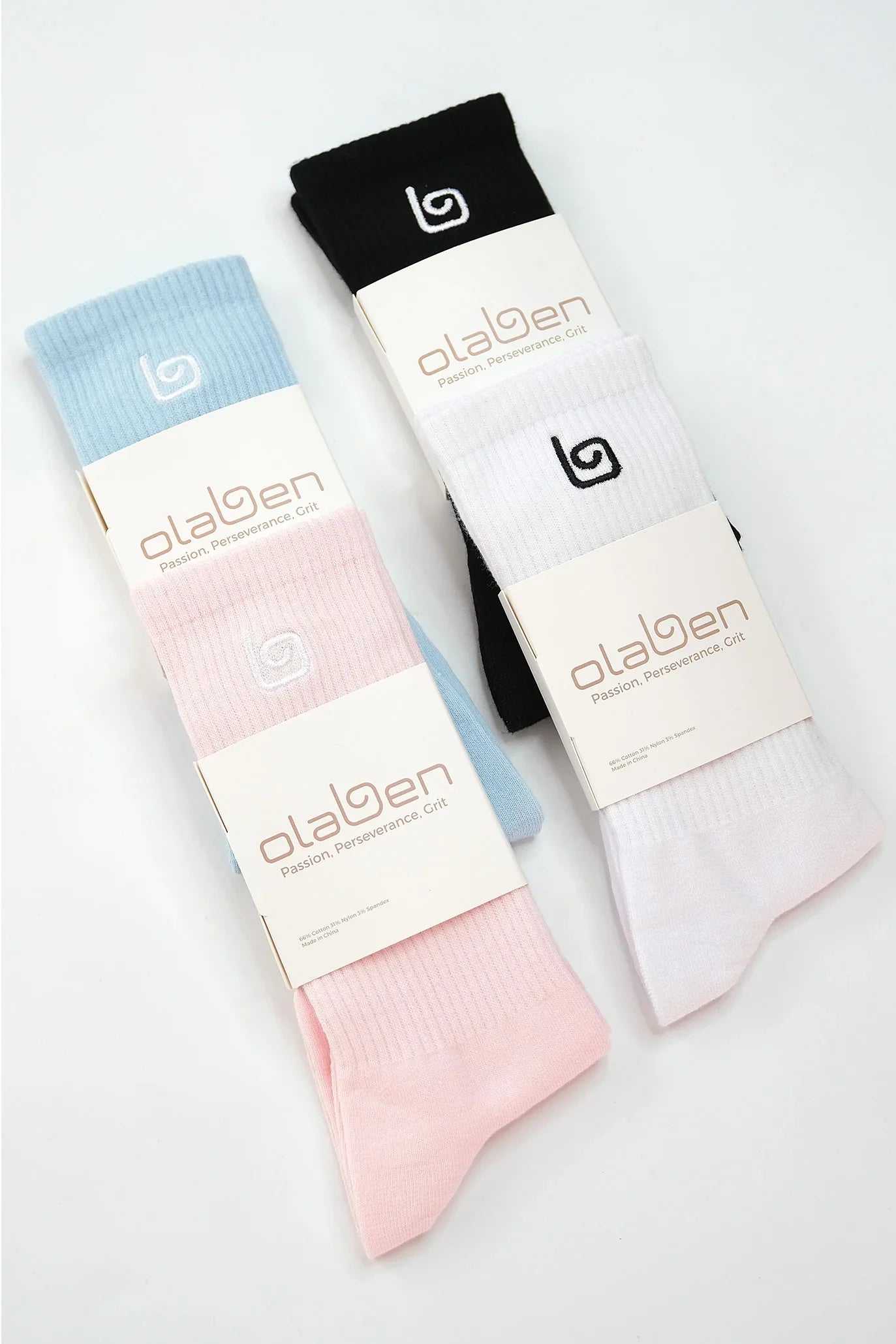 Comfort Crew Socks - Baby Pink - Olaben - Socks