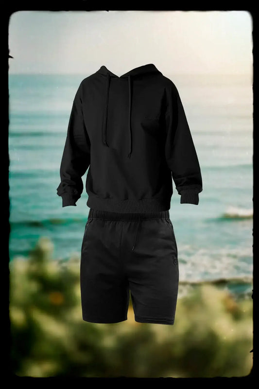 Olaben Athletic Unisex Hoodie & Hanes Sweat Shorts - Black - Olaben