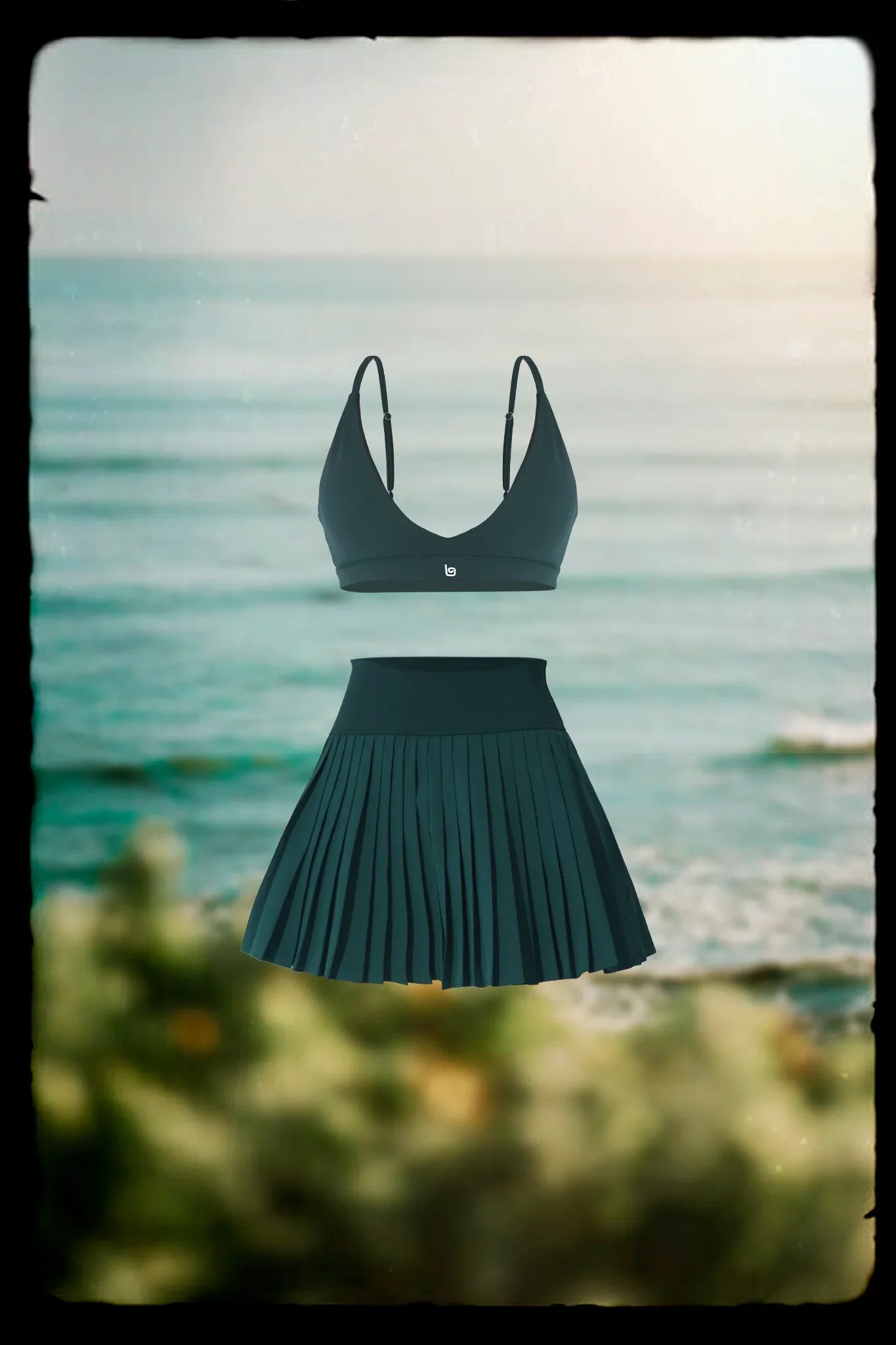 Brynn Bra & Birgit Pleated Skirt - Midnight Green - Olaben - Bundle