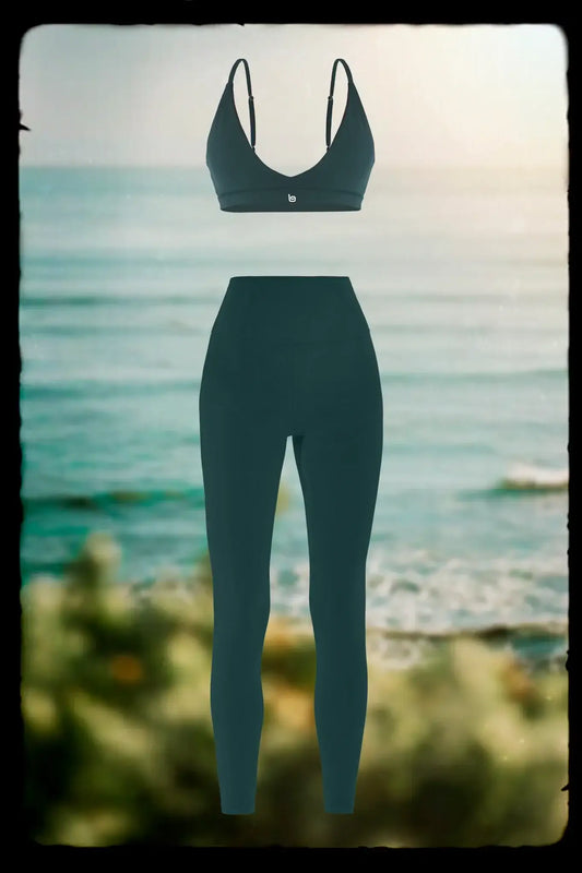 Brynn Bra & Hana Legging - Midnight Green - Olaben