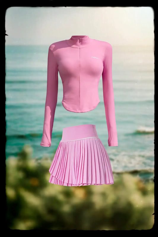 Butterluxe Workout Jacket & Pleated A Line Skirt - Blossom - Olaben