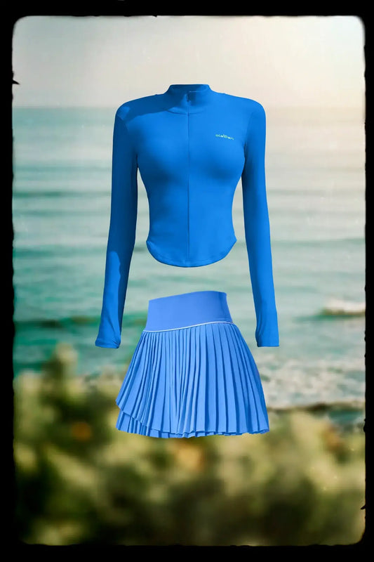Butterluxe Workout Jacket & Pleated A Line Skirt - Ultramarine - Olaben