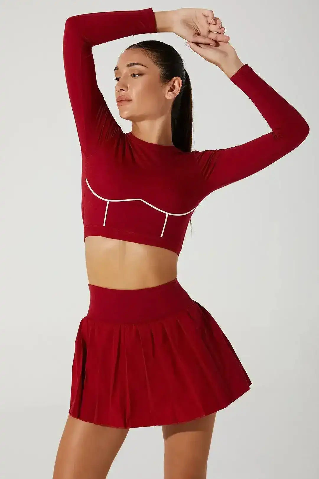 Olaben Clio Long Sleeve Top in Viva Magenta — long-sleeve top, alternate pose